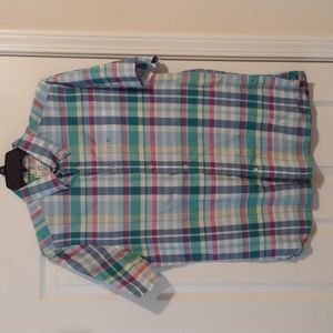 Southern Tide LAFAYETTE SQUARE PLAID SHORT SLEEVE SPORT SHIRT IN BLUE STREAM 